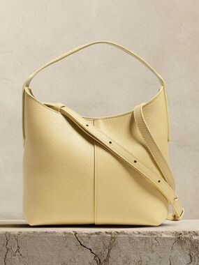 Banana Republic Pale Yellow Leather Hobo Bag